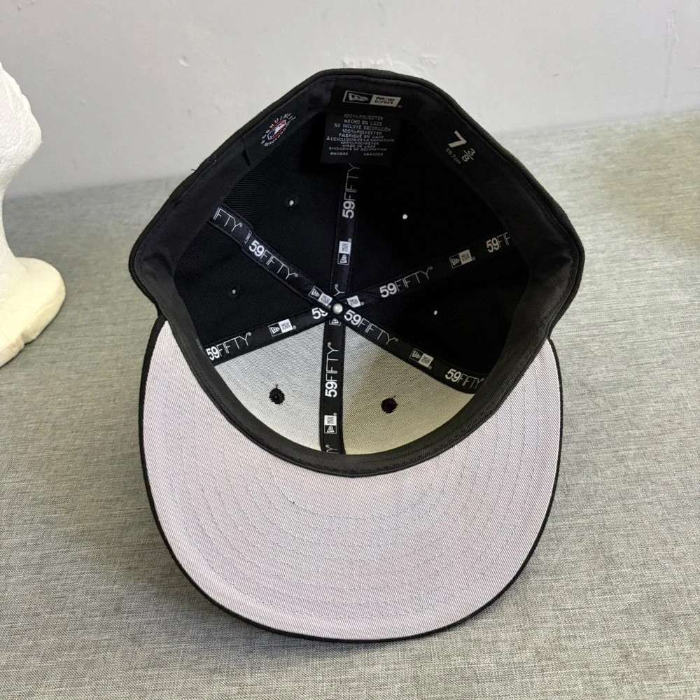 New Era Hat Mens 7‎ 3/8 Black 59FIFTY New York Yankees Fitted MLB Cap